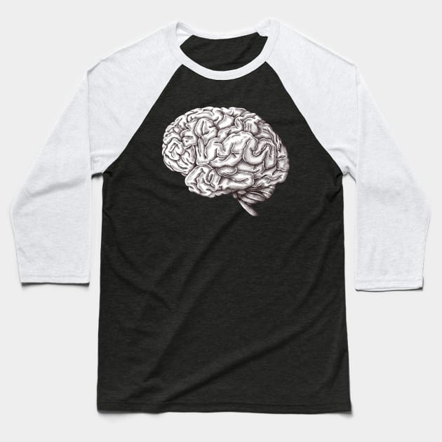 Brain Baseball T-Shirt by Mako Design 